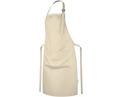 Viamart® Keukenschort Beige - Wasbaar op 60° - Horecakwaliteit 230 g/m² - Water- en Vlekafstotend - 3 Zakken - Verstelbare Nekband - Kookschort & BBQ Schort - Unisex