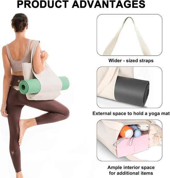 Yogamat Tas - Duurzame Sport/Gym Tas voor Vrouwen, Yogatas met Grote Inhoud, Gemakkelijk Plaatsen van Dikke Yogamat, Kan Andere Dingen Bevatten, Essentiële Items voor Vrouwen Gym Set, Blauw van Yogamat — afbeelding 4