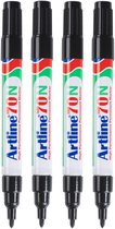 Artline 70 Neat Permanent Markers - Set van 4 markers - Met een kogelpunt van 1,5 mm - Zwart
