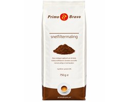 Primo Bravo Snelfilterkoffie - 50% Robusta en 50% Arabica - 750gr
