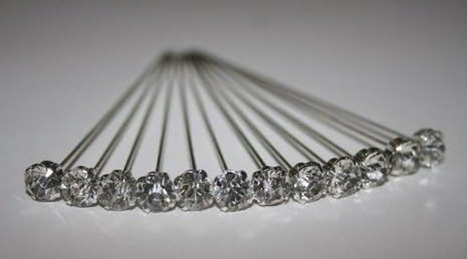 Diamante Bloempinnen voor Bruiloften (4cm, 12 Stuks)