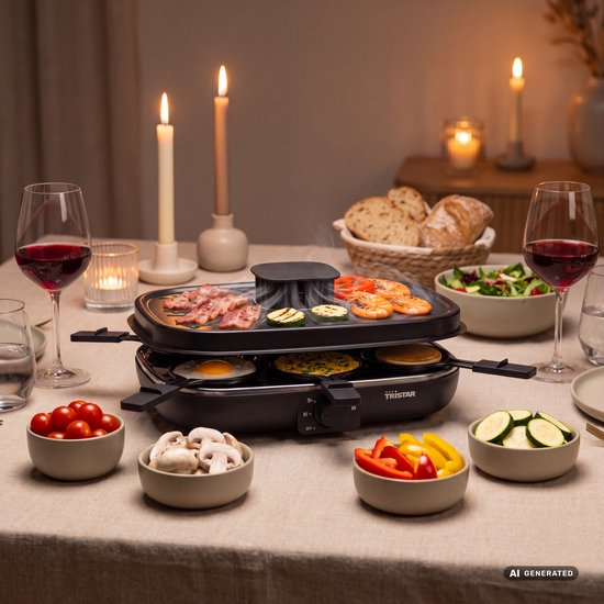 Tristar Raclette Clean Air - Gourmetstel - Met ingebouwde met Luchtfilter - 35 x 27,5 cm - 1100 W - 6 personen - RA-2765 — afbeelding 2