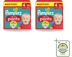 2 x Pampers – Luierbroekjes – Baby Dry Pants Maat 4 – 90 Luiers - Wasstrips - Baby Luier - Luierbroek - Droge Luier - Luier Voor Baby - Luier Voor Kind
