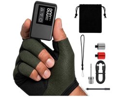 Elektrische Fietspomp XS - 108 gram - Draagbaar - Smart Digitaal Display - Mini Luchtcompressor - Koersfiets - Racefiets - Gravelbike - Sportfiets - Stadsfiets - Mountainbike - Scooter - Fatbike - USB-C Oplaadbaar - Presta/Schräder/Dunlop