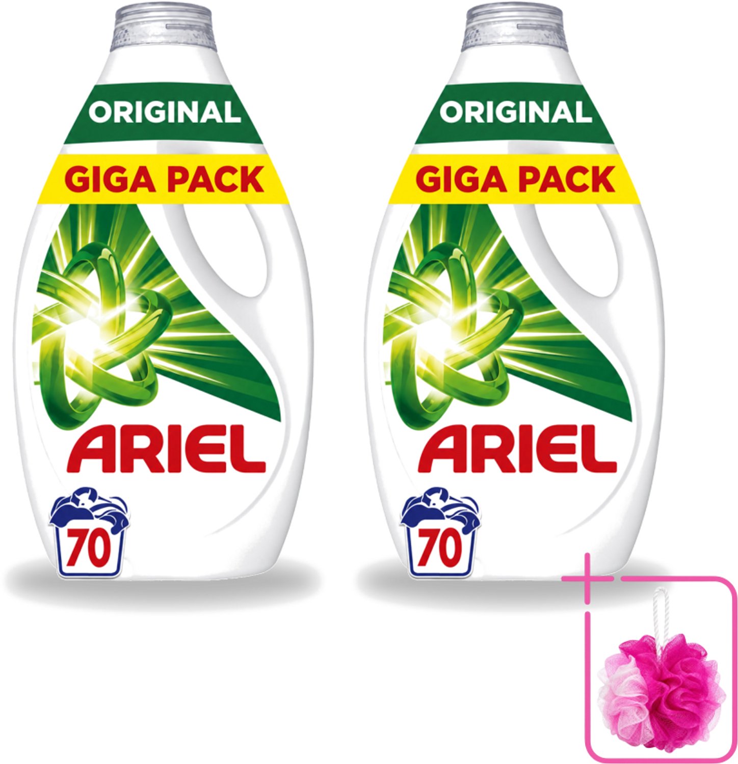 2 x Ariel – Vloeibaar Wasmiddel – Original – 3150 ml – 70 wasbeurten - Bulkverpakking - Vloeibaar wasmiddel - Douchemop - Vlekverwijdering
