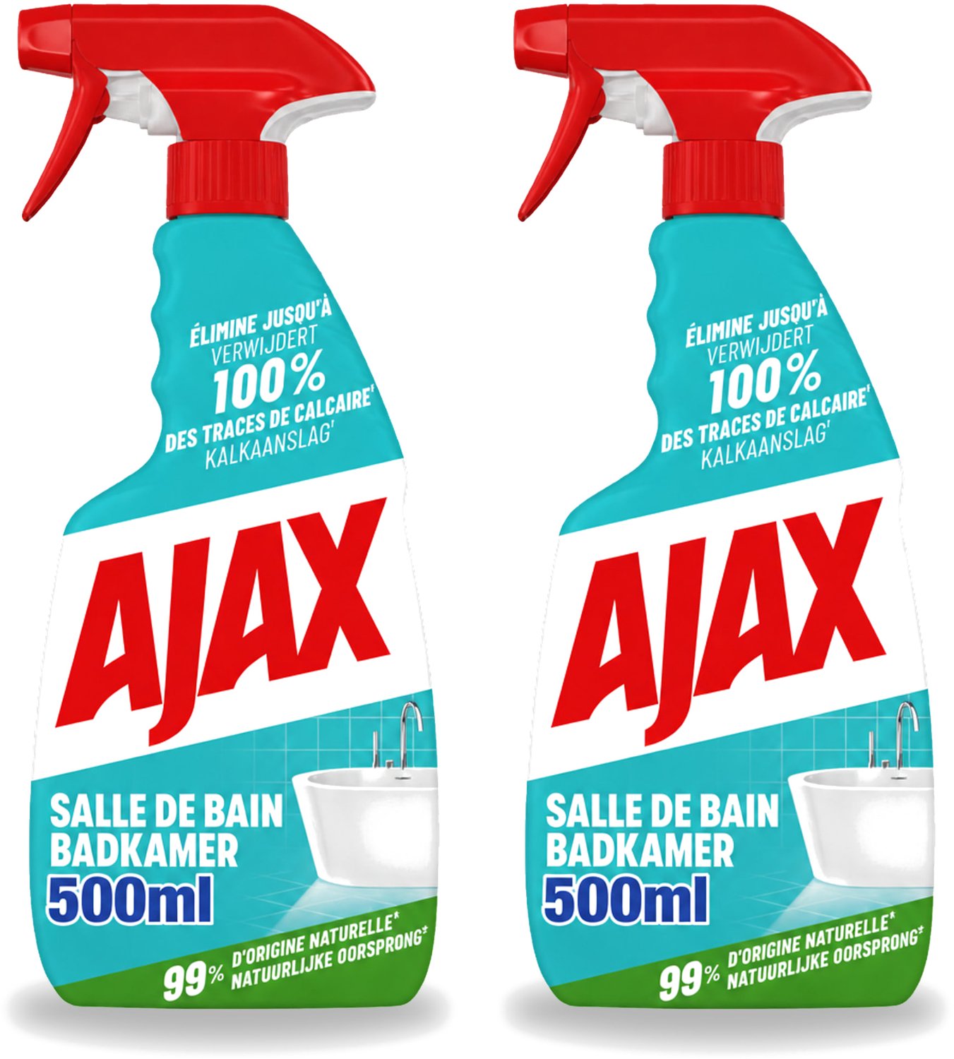 2 x Ajax – Badkamer Spray – 500 ml - Voordeelverpakking - 2 stuks
