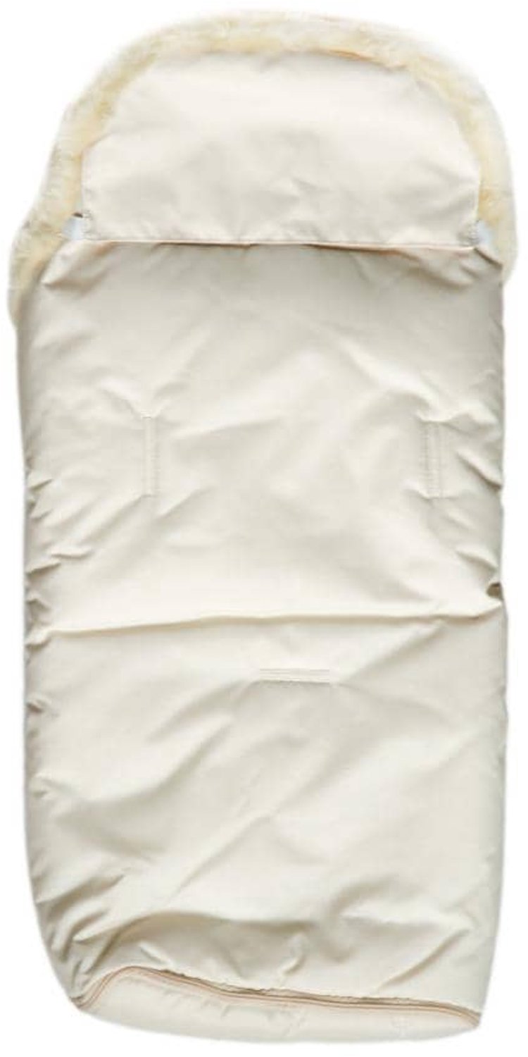 Voetenzak-lamsvel-schapenvacht- kinderwagen- kleur beige / geel medicinaal gelooid — afbeelding 2