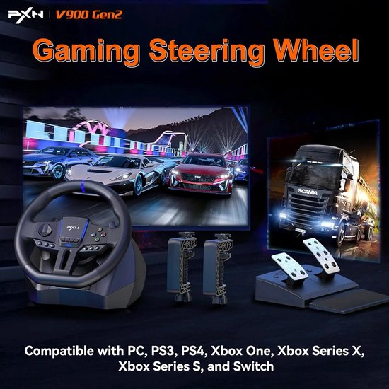 Wentinkmo - PXN V900 Raceiel - Hall technologie - Voor PlayStation van PXN — afbeelding 5