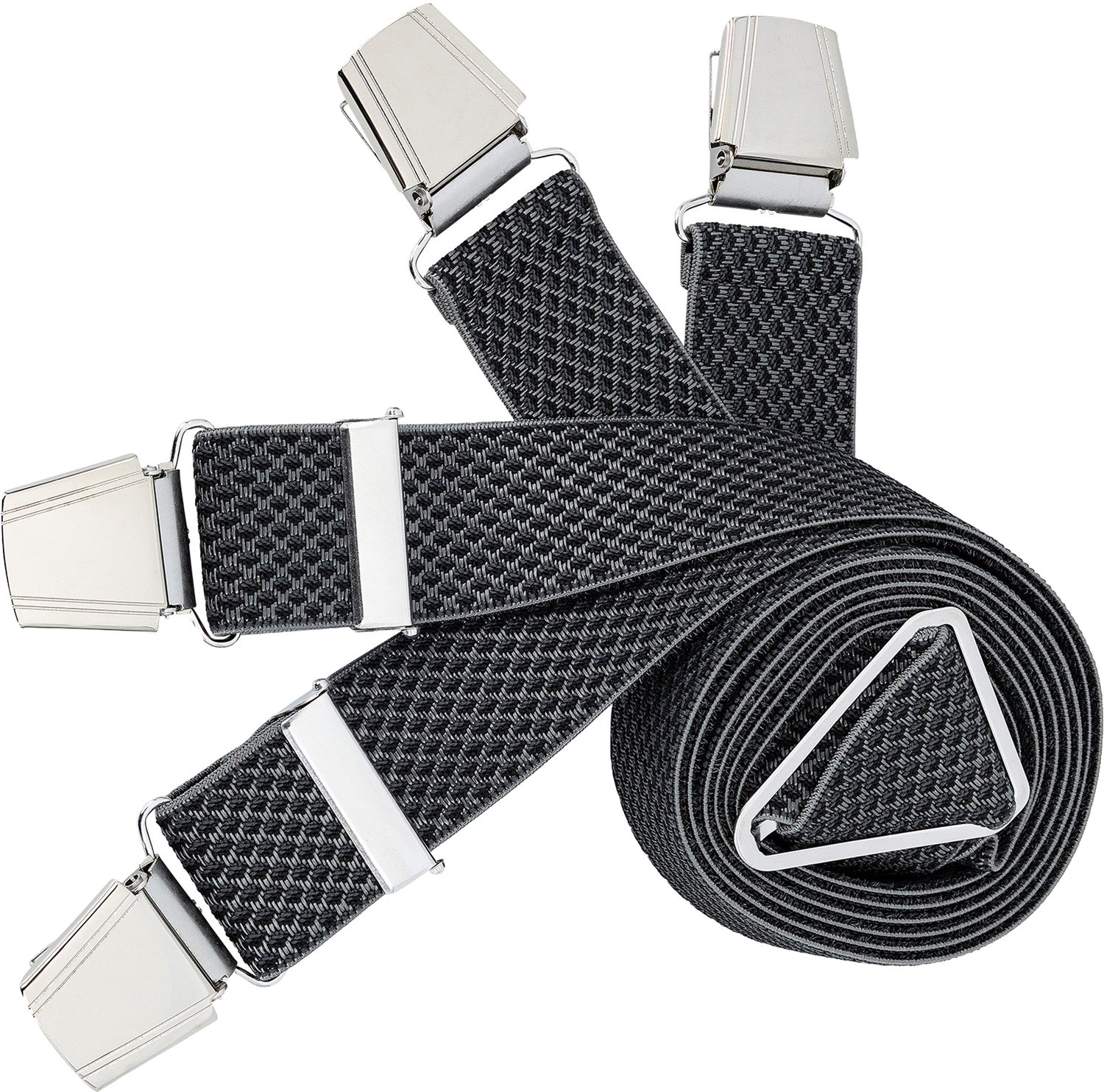 LINDENMANN heren bretels met extra sterke clips X-vorm - zilverkleurig mini dessin
