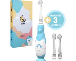 Loby Elektrische tandenborstel kind - Baby en Peuter - Timer - 0-4 Jaar - Incl 3 opzetborstels - Blauw