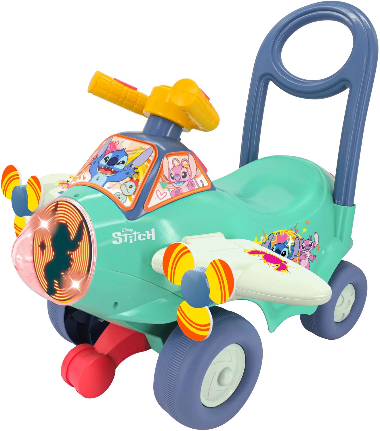 KIDDIELAND Stitch Vliegtuig Loopauto met licht en geluid