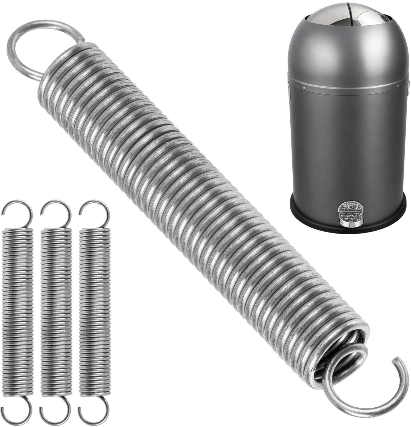 Famanu – Set van 4 Vervangingsveren voor Afvalbak, 70 x 9 x 1.2 mm, Metaal