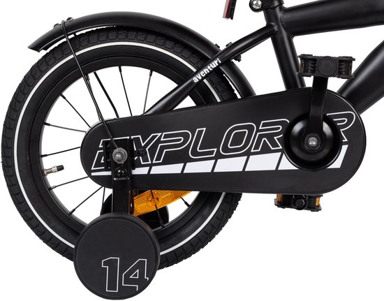 Aventuri Explorer 3.0 Jongensfiets 14 Inch - Kinderfiets voor 3 tot 5 Jaar - 95-110 cm - Met Zijwieltjes - Matzwart — afbeelding 4