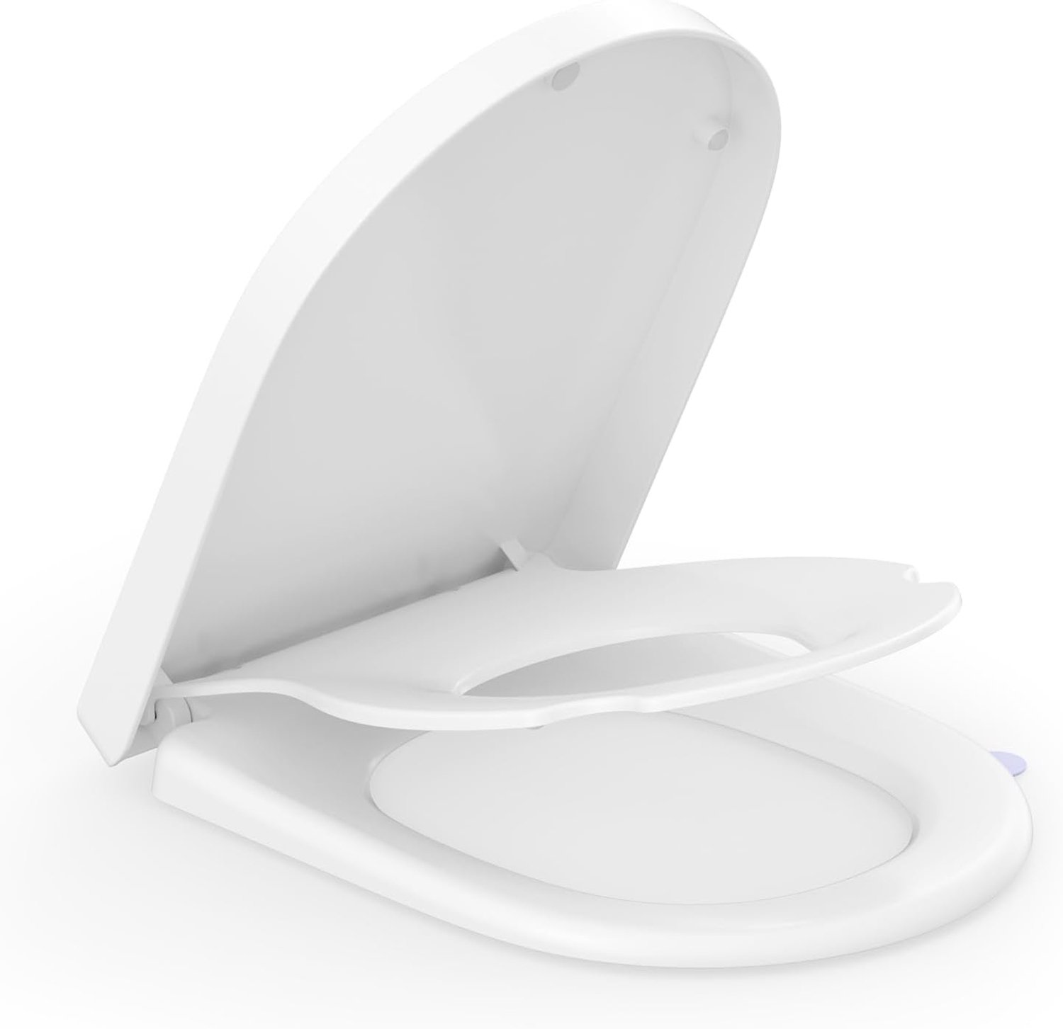 Merkloos Toiletbril met Kinderzitting & Soft-Close - Wit, D-vorm