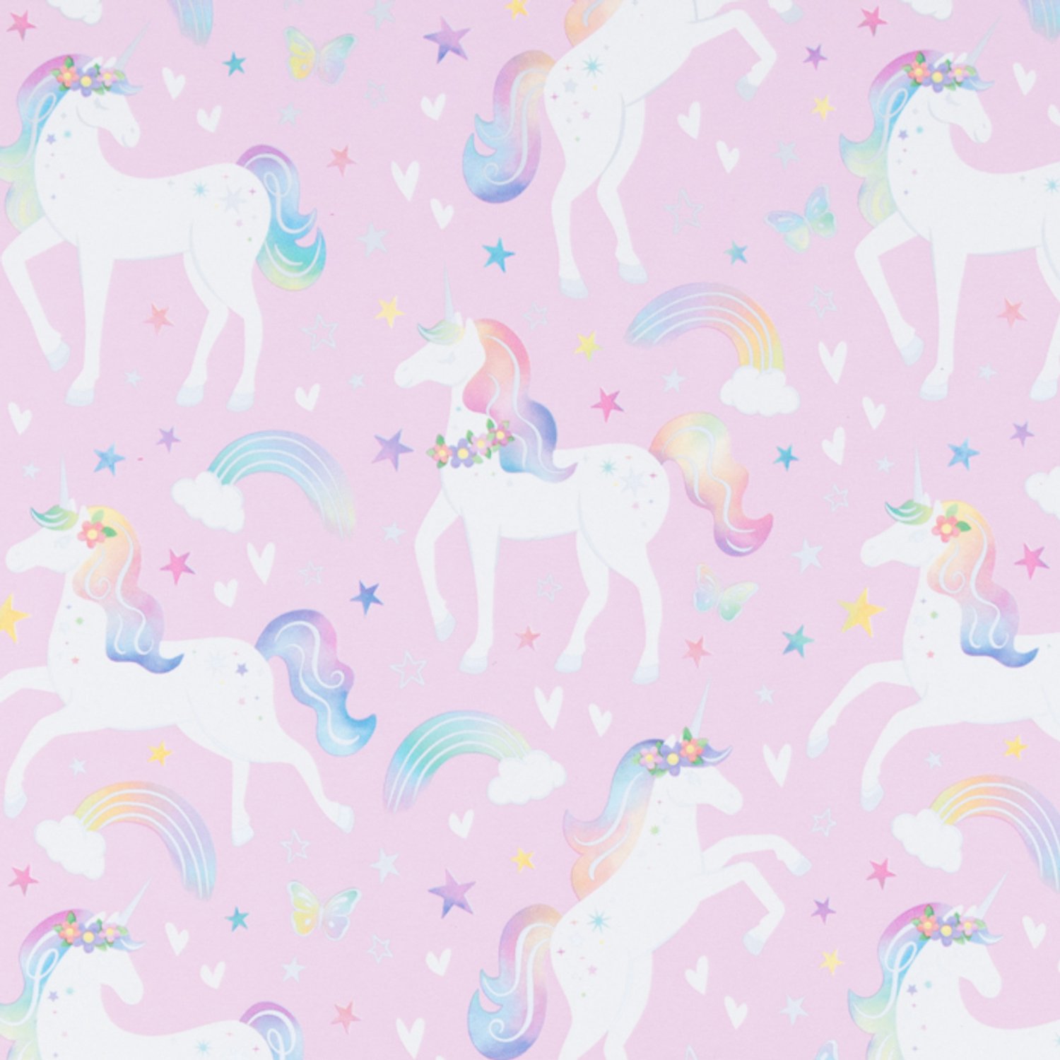 Inpakpapier unicorn - cadeaupapier - roze - 20 cm x 100 meter