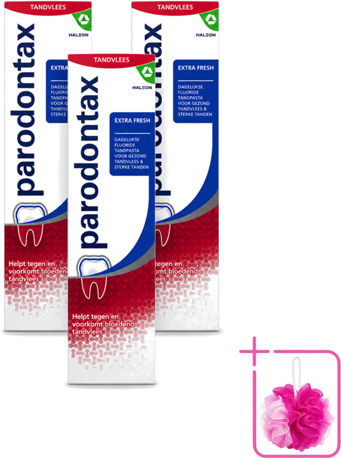 3 x Parodontax – Tandpasta – Extra Fresh – 75 ml - Bulkverpakking - Tandpasta voor bloedend tandvlees - Douchemop - Gezond tandvlees