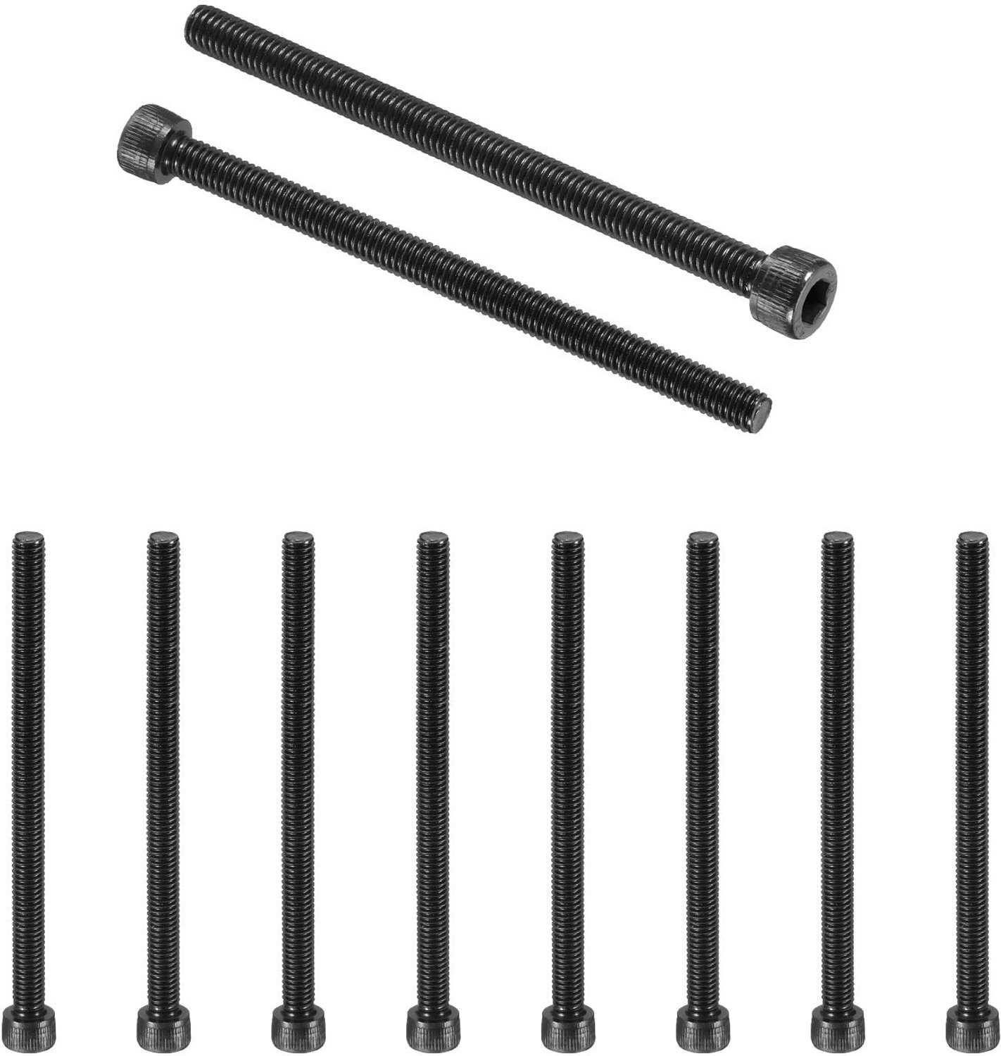 M6 Hex Kop Schroeven - 25 Stuks - 90mm - Zwart