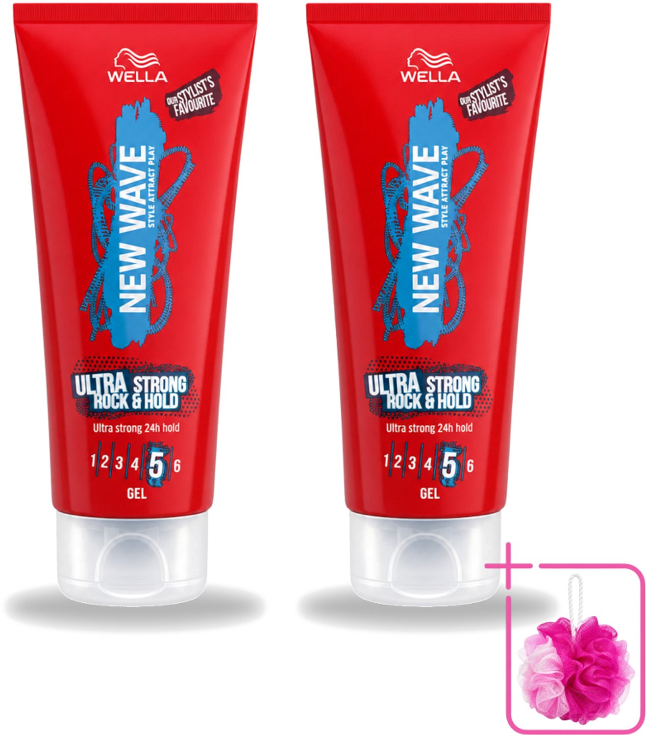 2 x Wella – New Wave Rock’n Hold Ultra Strong – Haargel – 200 ml - Bulkverpakking - Haartype - Douchemop - Styling