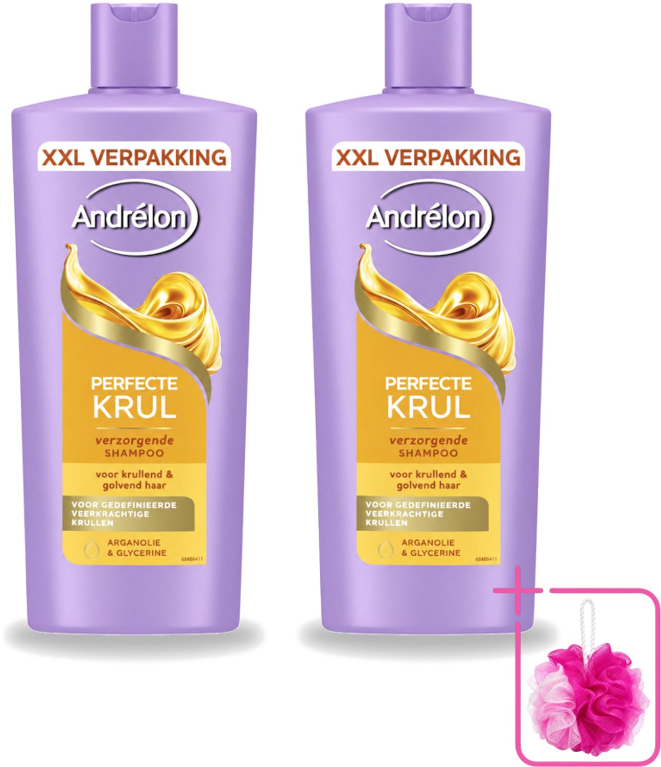 2 x Andrélon – Shampoo – Perfecte Krul – 685 ml - Bulkverpakking - Douchegel - Douchemop - Huidverzorging