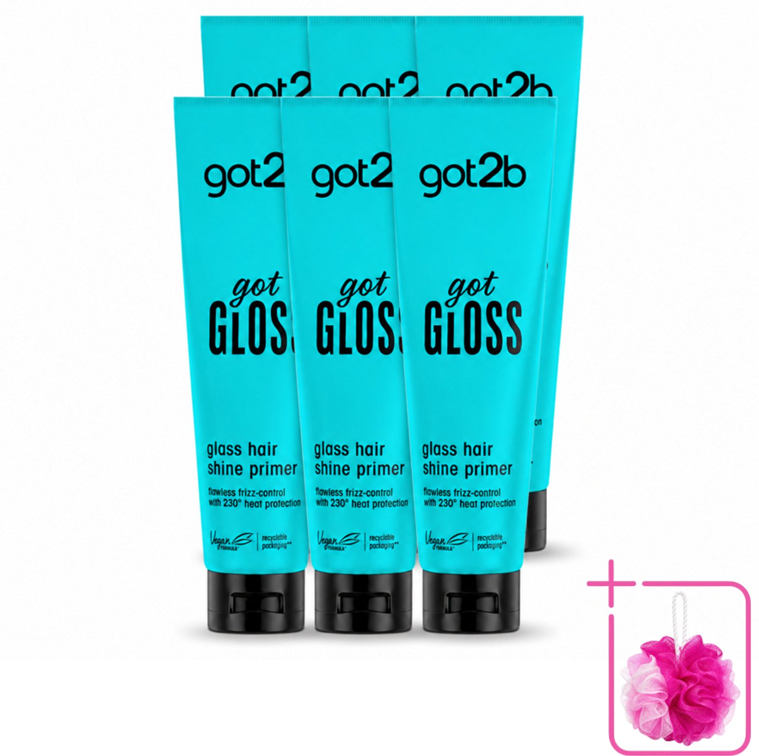 6 x Got2B - Haarprimer - Got Gloss - 150 ml - Bulkverpakking - Haarprimer - Douchemop - Glans