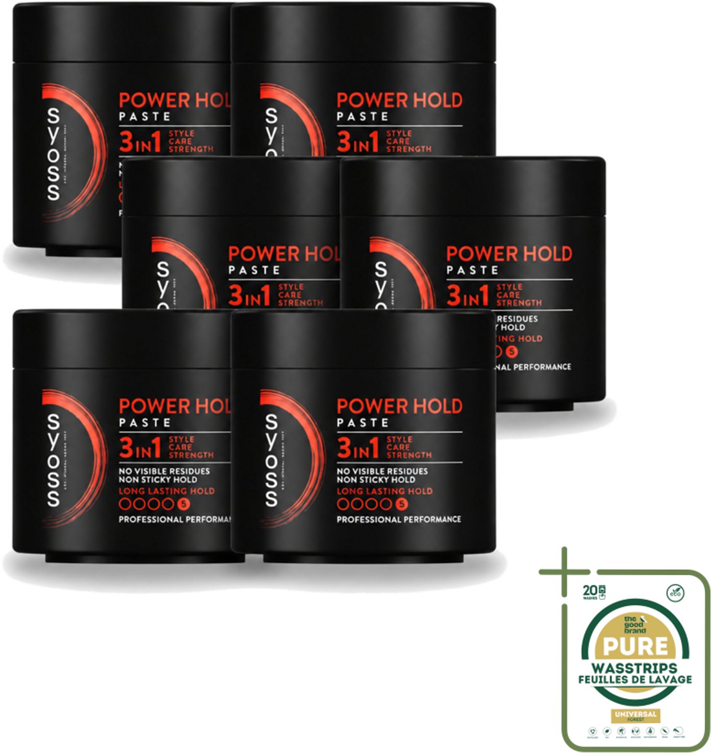 6 x SYOSS - Power hold 150 ml - Haarpaste - Sterke Fixatie - 150ml - Wasstrips - Haarpaste - Krachtige Fixatie - Haartypen - Haartypen Styling - Haartypen Verzorging