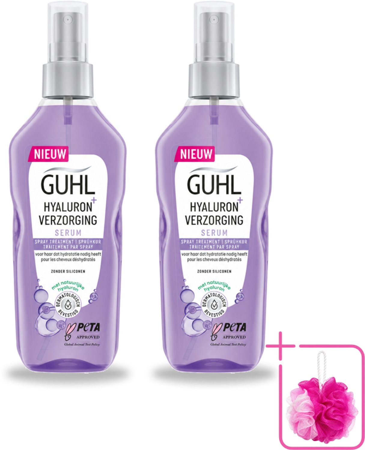 2 x Guhl - Spray - Hyaluron Verzorging - 150 ml - Bulkverpakking - Haarhydratatie - Douchemop - Hyaluronzuur