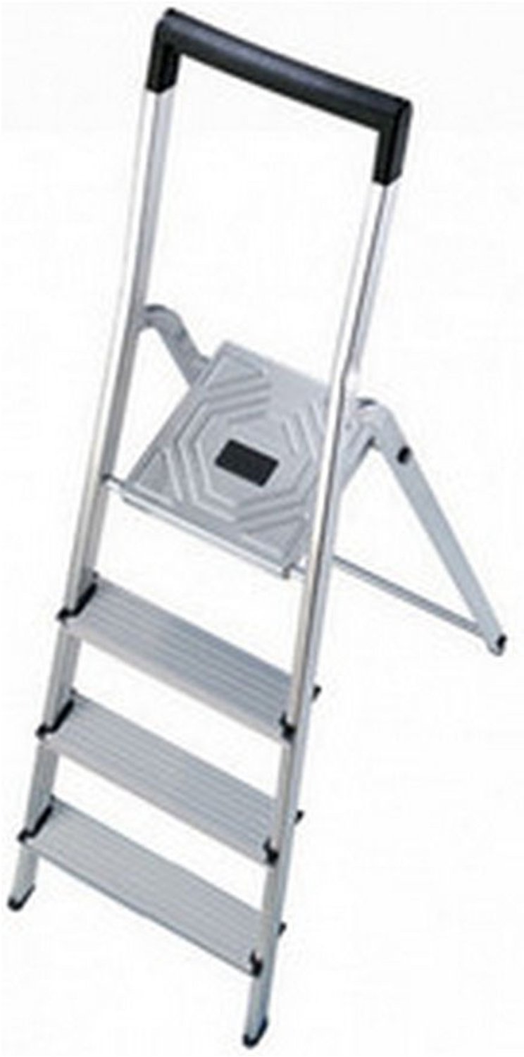 Bol.com Hailo Huishoudtrap - 4 treden -146 cm aluminium L40 - 8140-415 aanbieding