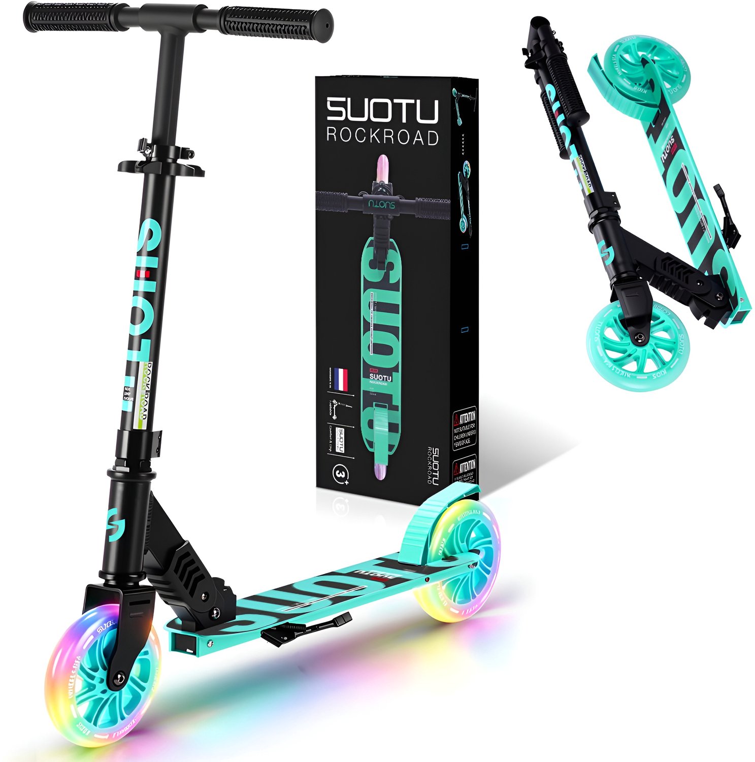 Bol.com Suotu Kinderstep - 145mm Lichtgevende Wielen - Step - Speelgoed Jongens/Meisjes - Max stuurhoogte: 85 cm - Aluminium - B... aanbieding