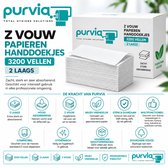 Papieren handdoekjes 25x23 2 laags Purvia