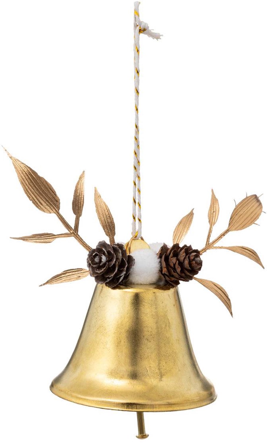 Feeric lights & Christmas Kerstbel van kunststof in de vorm van een dennenappel, goudkleurig, 7 cm Doré