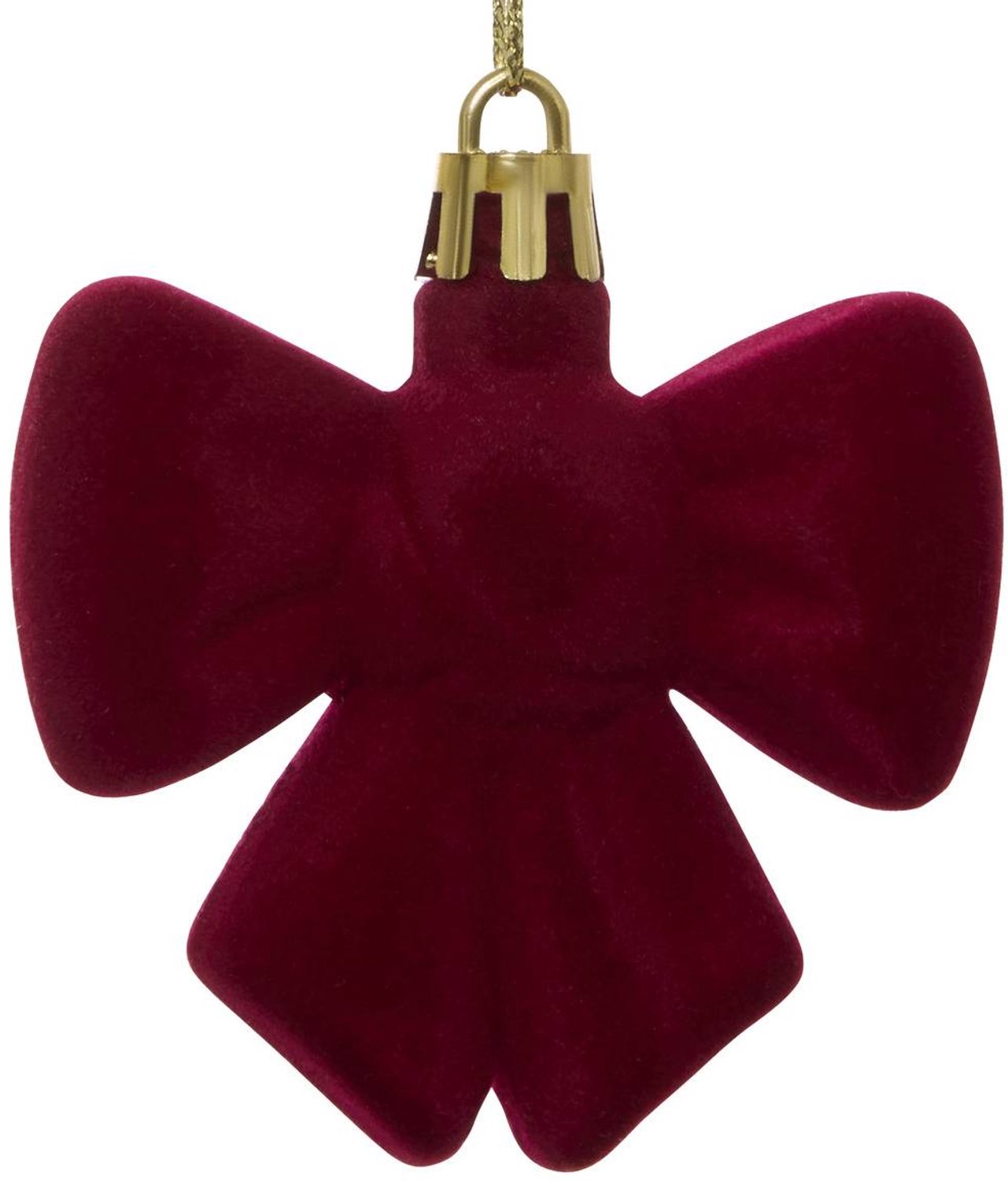 Feeric lights & Christmas Set van 2 rode plastic kerstboomversieringen in de vorm van een strik, 6 cm Bordeaux