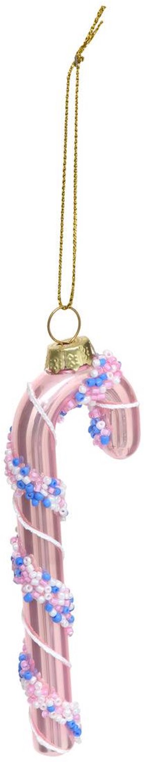 Feeric lights & Christmas Suspension de sapin sucre d'orge en verre rose 12 cm Rouge