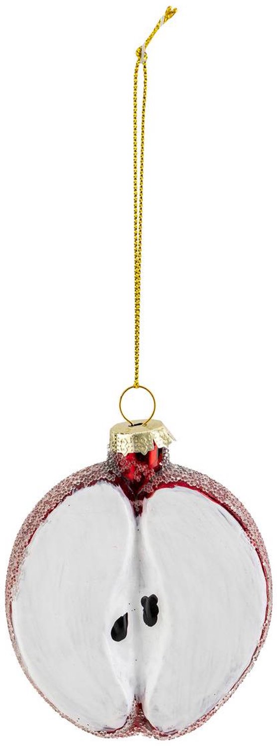 Feeric lights & Christmas Glashangsieraad in de vorm van een gesneden appel aan een dennenboom, H. 8 cm Rouge