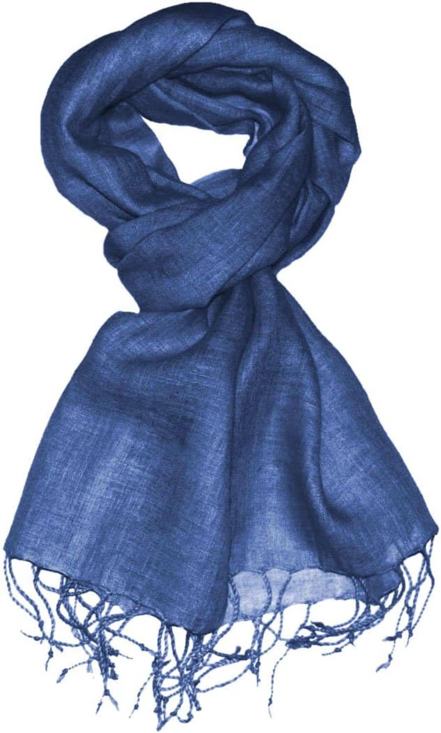 Lorenzo Cana Heren Linnen Sjaal 70x180cm Medium Blauw