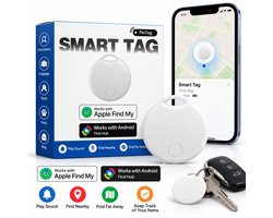 Smart tracker tag - Smart tag - Apple find my - Android find hub - GPS tracker - Real-time Locatie volgsysteem - sleutelvinder/keyfinder - koffer-bagage-fiets, fatbike, scooter, auto, kat en kind - Wit