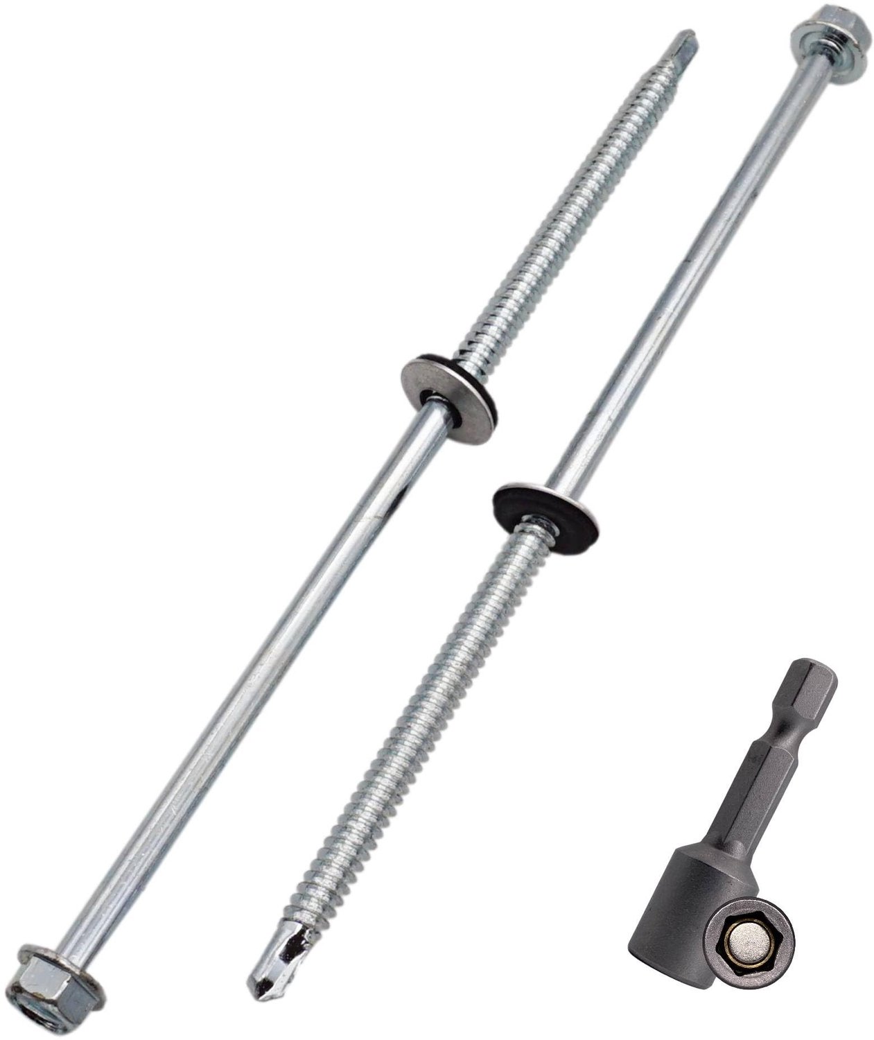 Dakschroeven 6,3 x 180 mm - Verzinkt, Set van 10