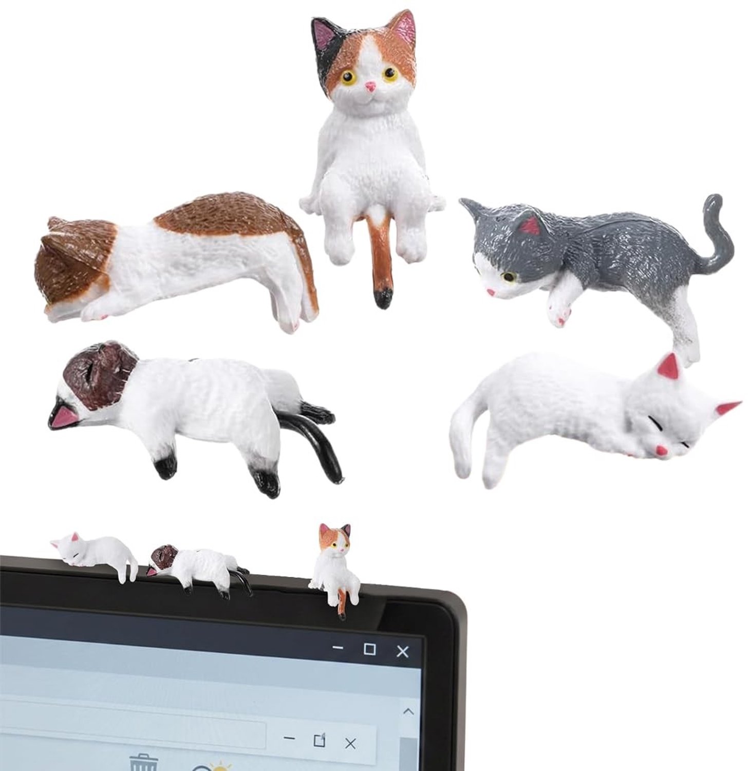 Set van 5 Mini Katfiguren voor Decoratie