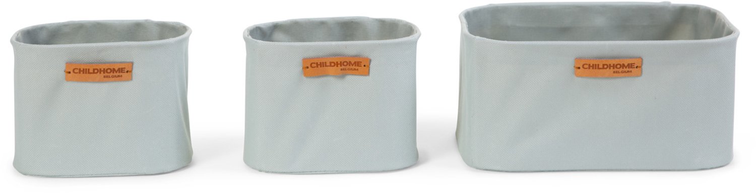 Childhome Set van 3 Hangmandjes - Lichtgrijs - Decoratief en Praktisch - Eenvoudige Bevestiging