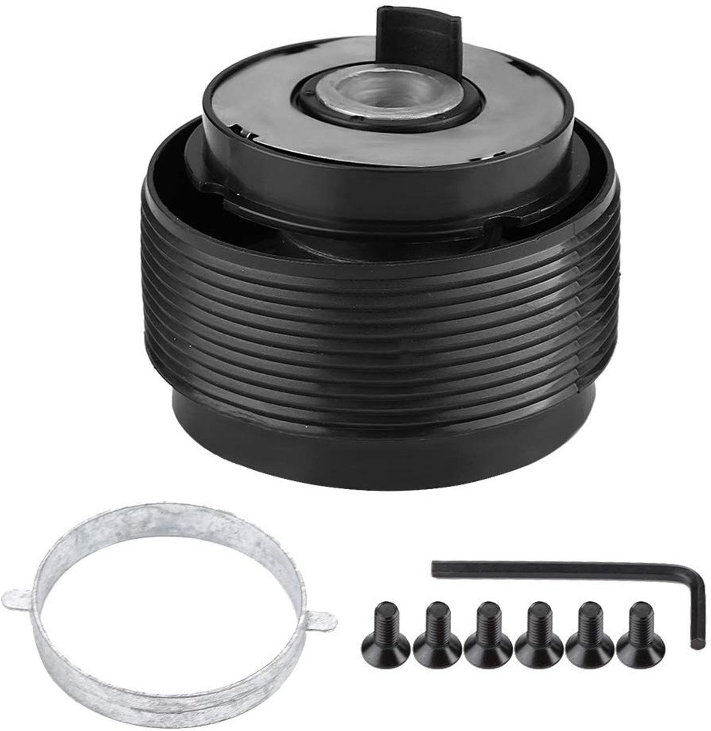 Stuurnaafadapter - Quick Release - Hoogwaardige kwaliteit - Zwart - Aluminium - Professionele installatie aanbevolen - Geschikt voor auto