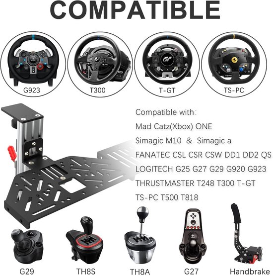 Tischhouder met verstelbare hoogte - Racing Standaard - Simulator Beugel - Geschikt voor Logitech en Thrustmaster - Schakelhulp - Schokbestendig - Racestandaard van Logitech — afbeelding 2