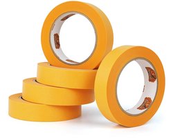 TAPEBEAR Gouden Afplaktape 25mm x 50m - UV-bestendig, 7 dagen verwijderbaar