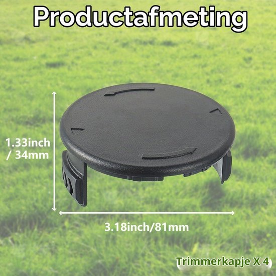 Set van 4 Spoelafdekkingen voor Vervanging van Parkside PRTA 20-Li en PRT 550 - Geschikt voor Tuinmachines en Accessoires — afbeelding 5