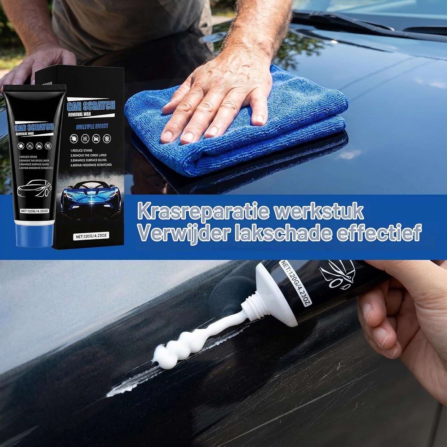 Effectieve 120g Krassenverwijderaar voor Auto, Polijstmiddel en Reparatieset voor Autolak en Oppervlakken in Diverse Kleuren – foto 3