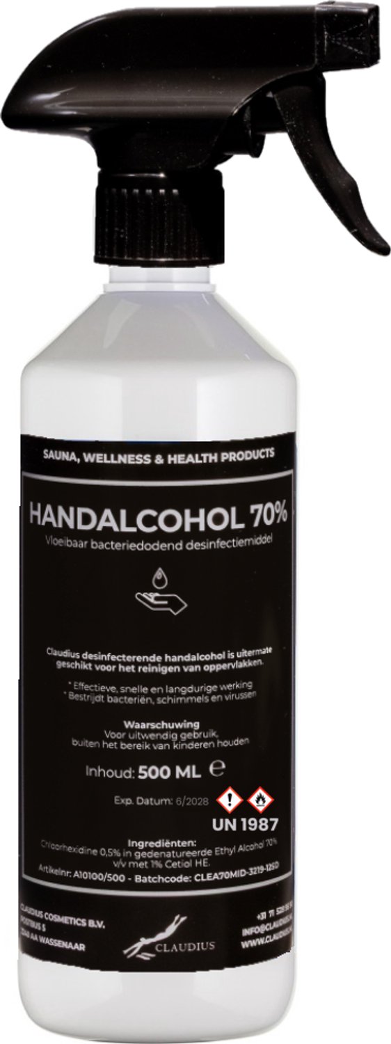 Handalcohol spray 70% - 500 ml met spraykop