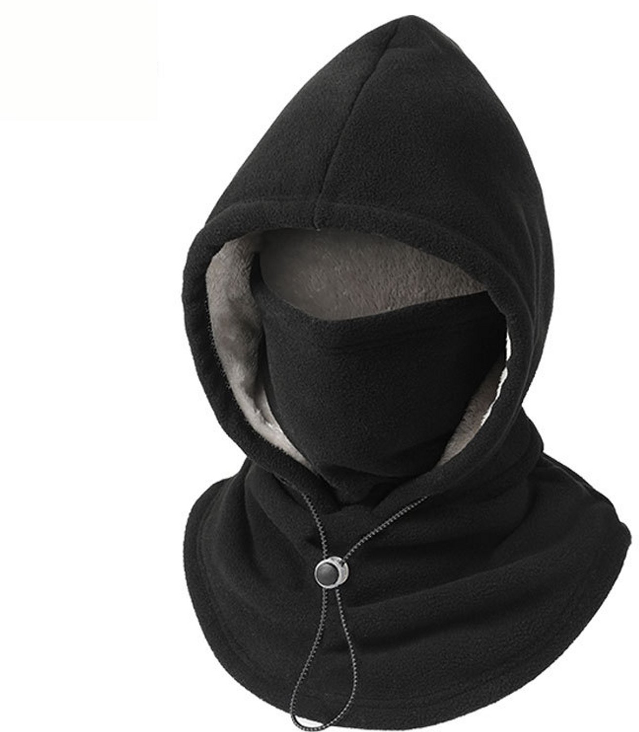Namajunas Eendelige flanellen balaclava Balaclava Met Verstelbaar trekkoord Bivakmuts Bivakmuts Sport Nekwarmer Balaclava Fleece Ski Masker Ski Mask Facemask Unisex Zacht en warm Wintersport Fiets Outdoor Zwart
