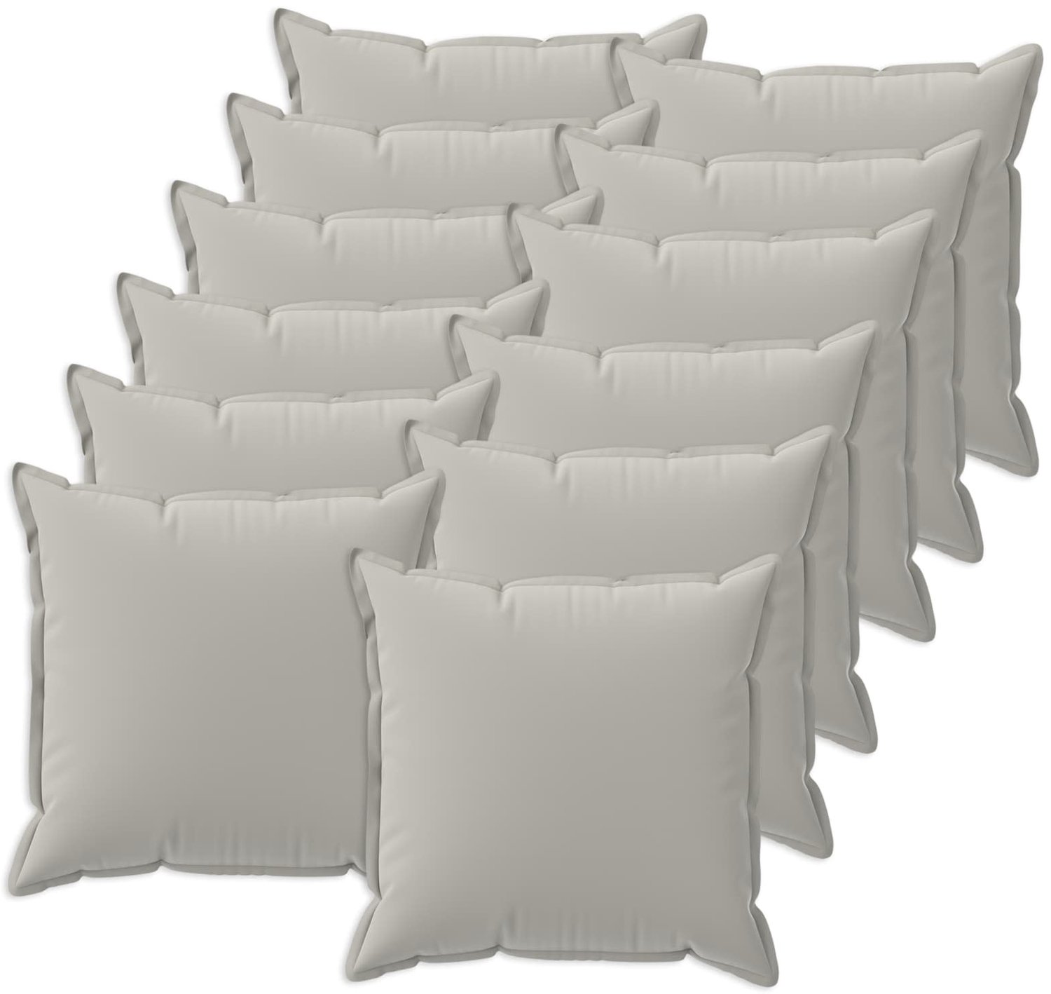 vidaXL Dekenkussen - 12 - st - HOUTEN - Grijs - 40 - x - 40 - cm - Polyester