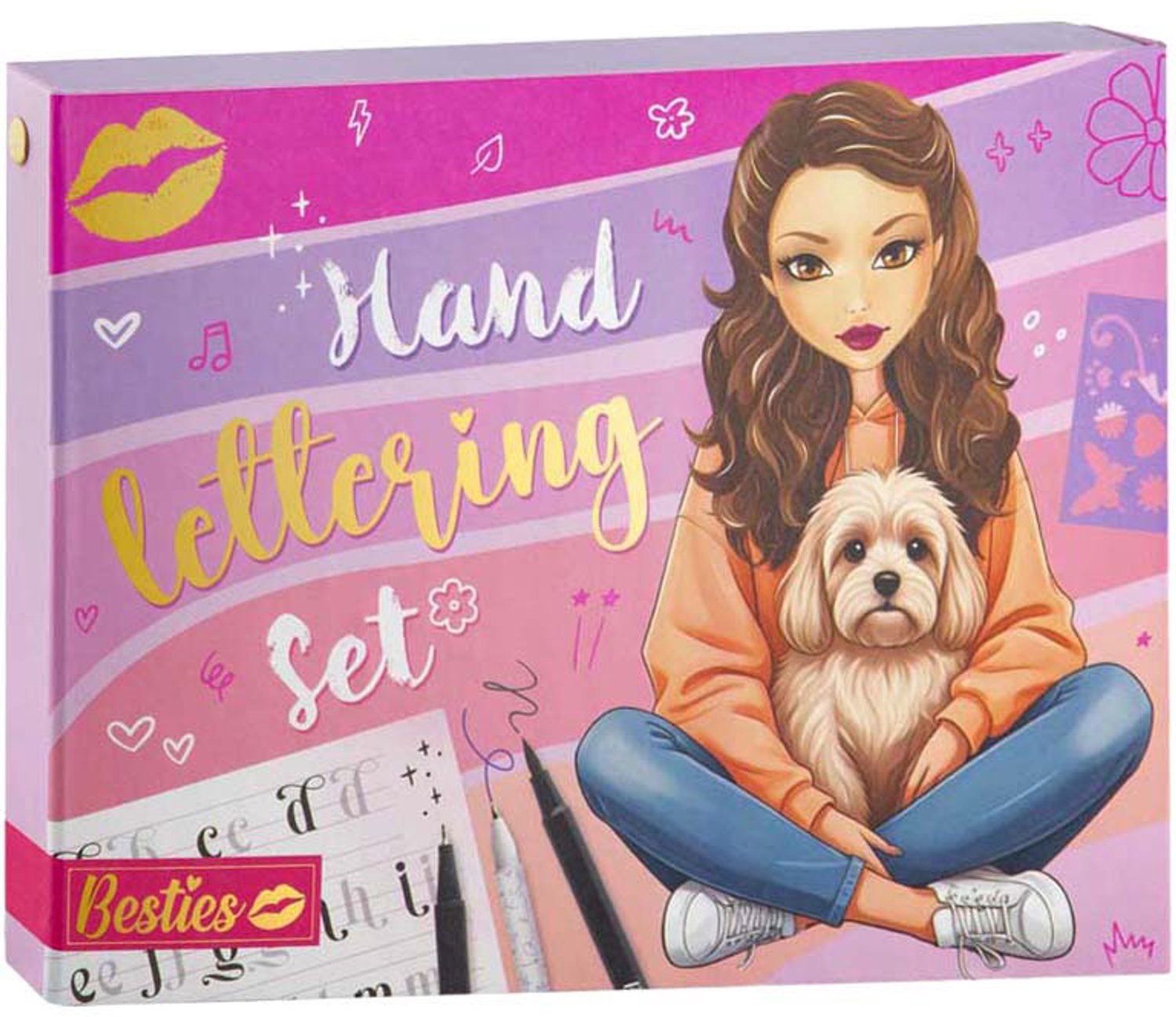 Creative Craft Group handlettering set voor kinderen met boek en sjablonen.