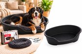 Hondenmand – kunststof mand Tuck Ovaal Zwart XXL 102,5x67cm – gerecycled & antislip – stevig Europees design