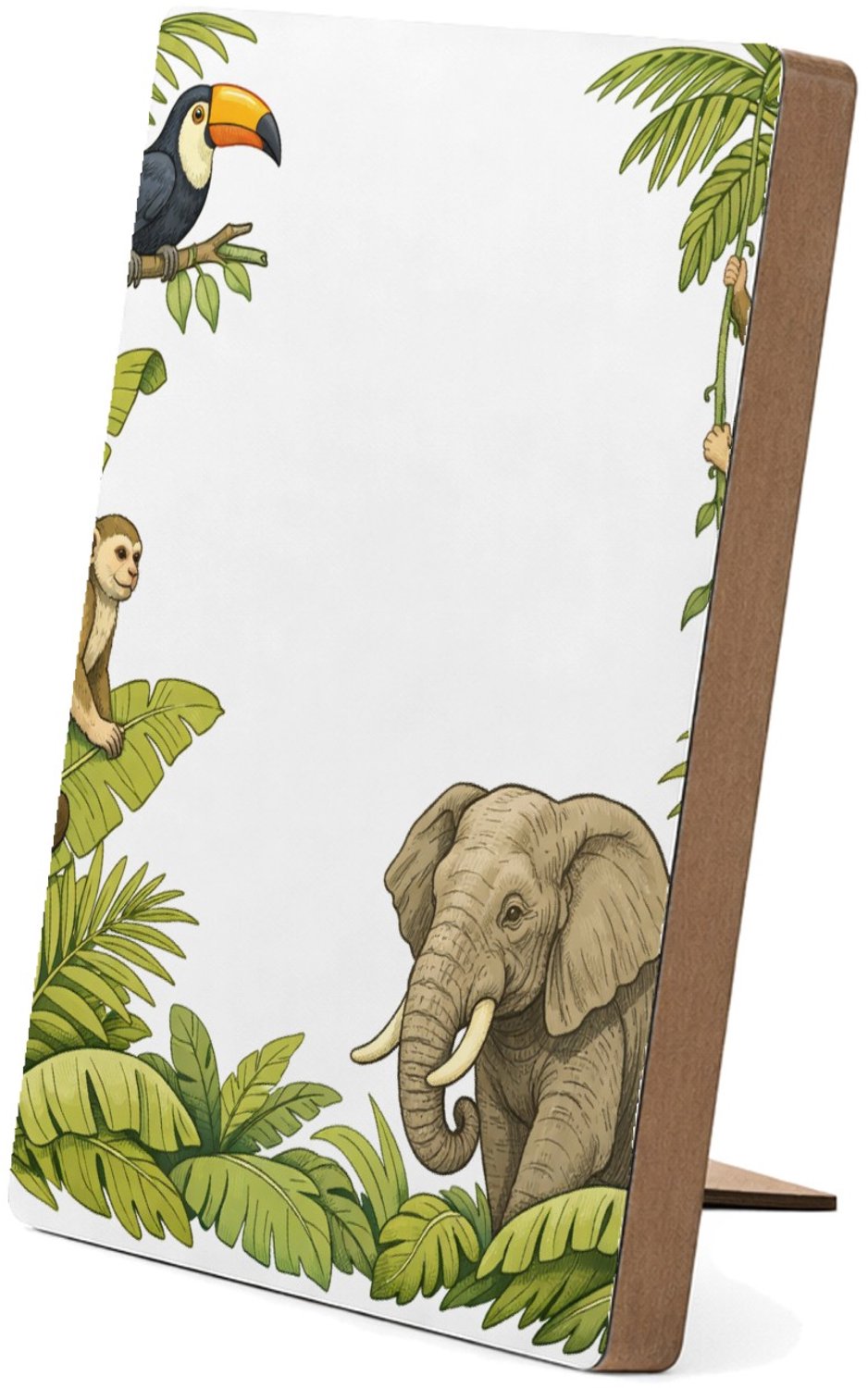 Mr Cadeautjes Glasframe/MDF 12,7 x 17,8 - design Savanne-rand met grote rust in het midden | cadeau Wit
