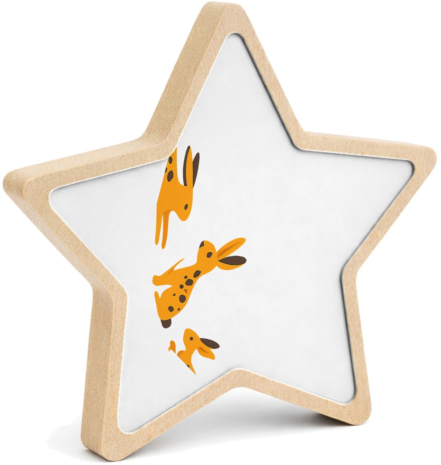 Mr Cadeautjes MDF fotolijst ster 14 x 13,5 - design Een subtiele patrooncompositie met meerdere losse figuren di | cadeau Wit
